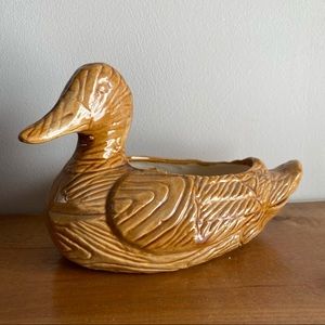 Vintage Ceramic MCM Duck Planter